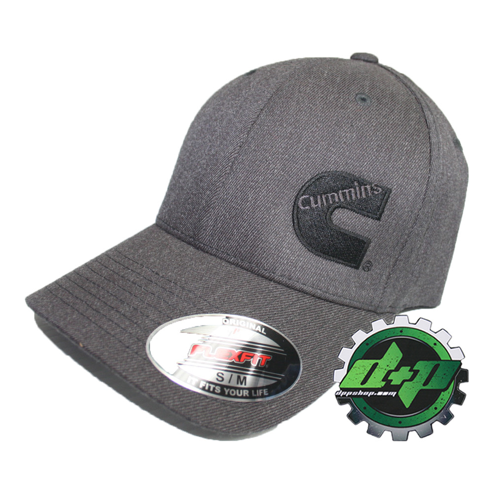 Cummins hat ball cap fitted flex fit flexfit stretch ram dk gray denim s/m