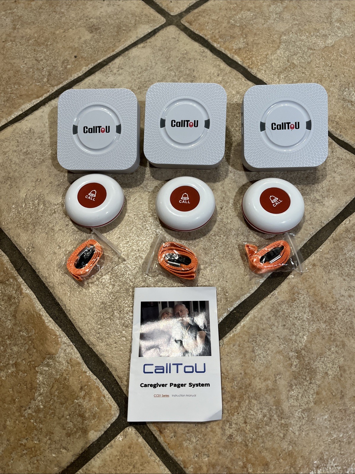 CallToU Wireless Caregiver Pager - Three Recievers With Three (3) Call Buttons