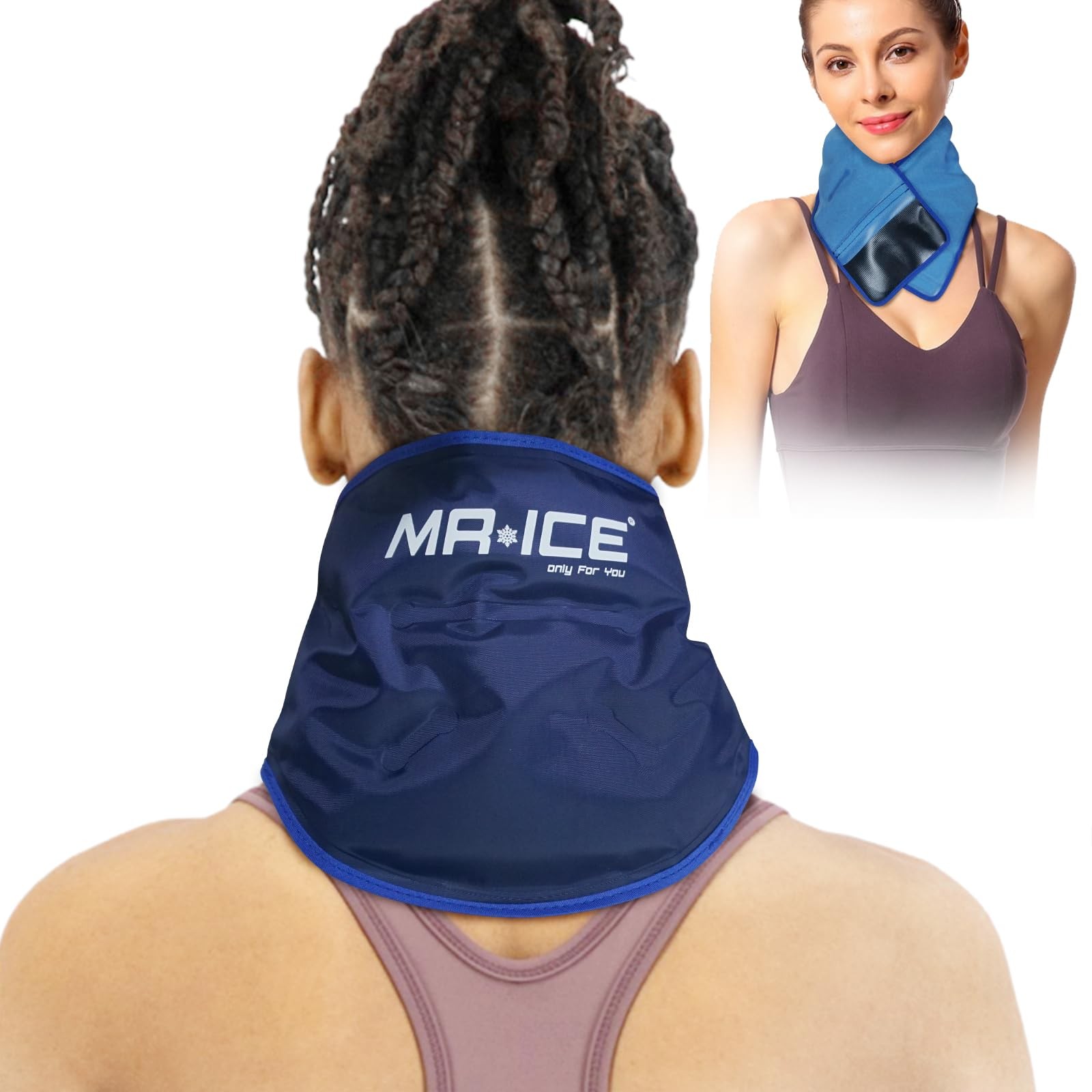 Neck Ice Pack Wrap for Injuries Reusable Cold Pack - Gel Ice Pack for Neck and S