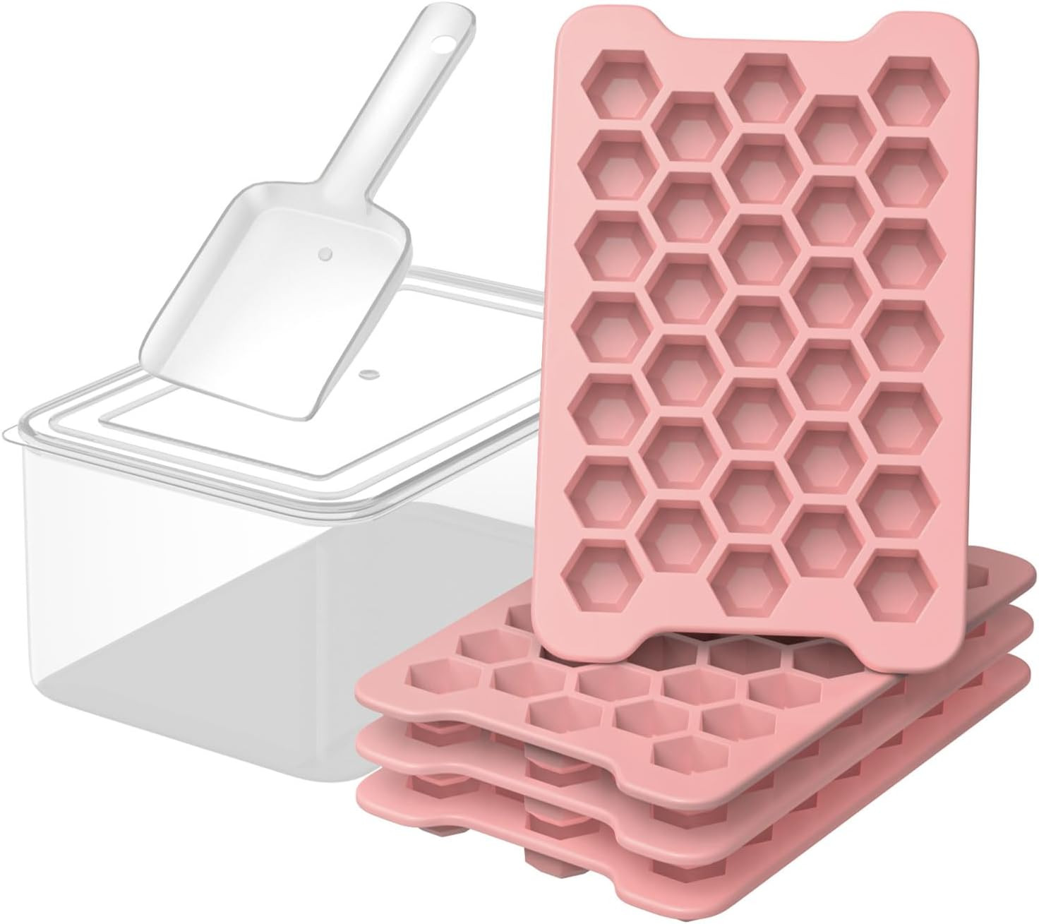 Small Ice Cube Tray for Freezer: Easy Release Ice Cube Maker - Plastic Stackabl