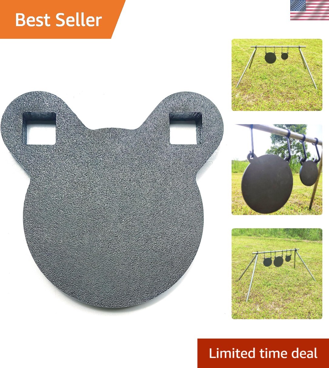 Precision Laser-Cut AR500 Metal Gong Target 3/8" Thick – Anti-Rust for Longevity