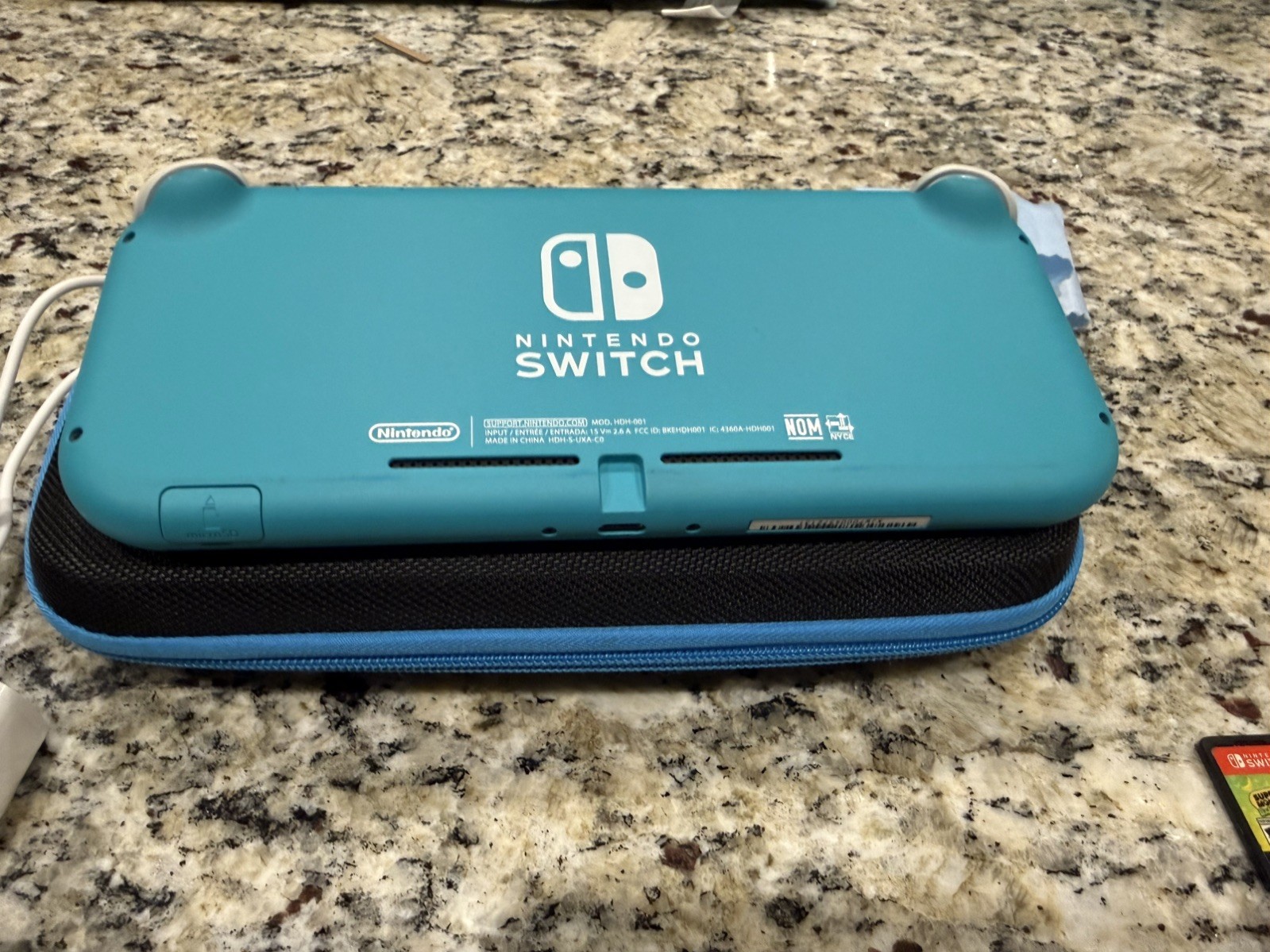 Nintendo Switch Lite Turquoise Handheld Console, Carrying Case, & Game W/Charger