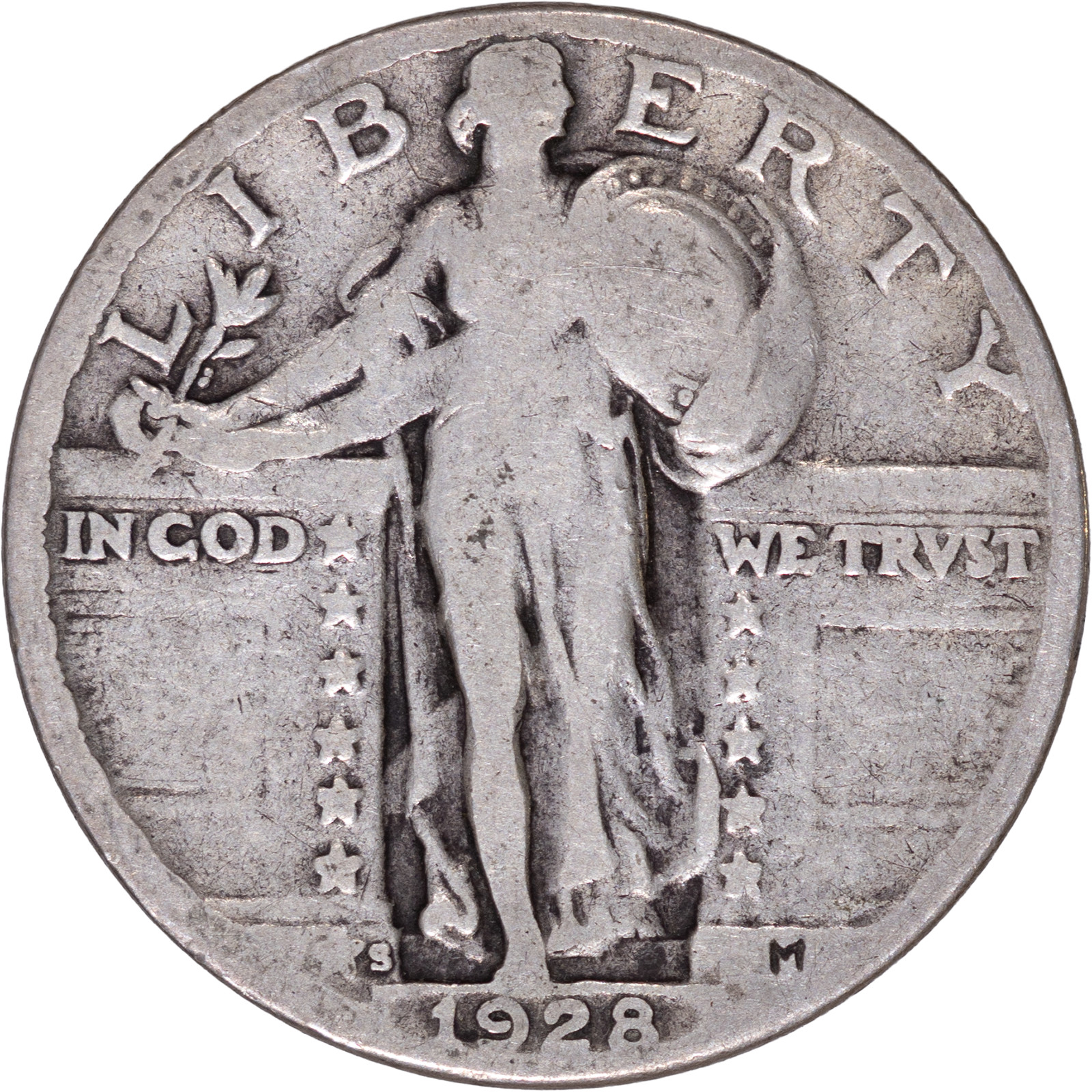 1928-S Standing Liberty Silver Quarter "Small S Mintmark" ~ VG