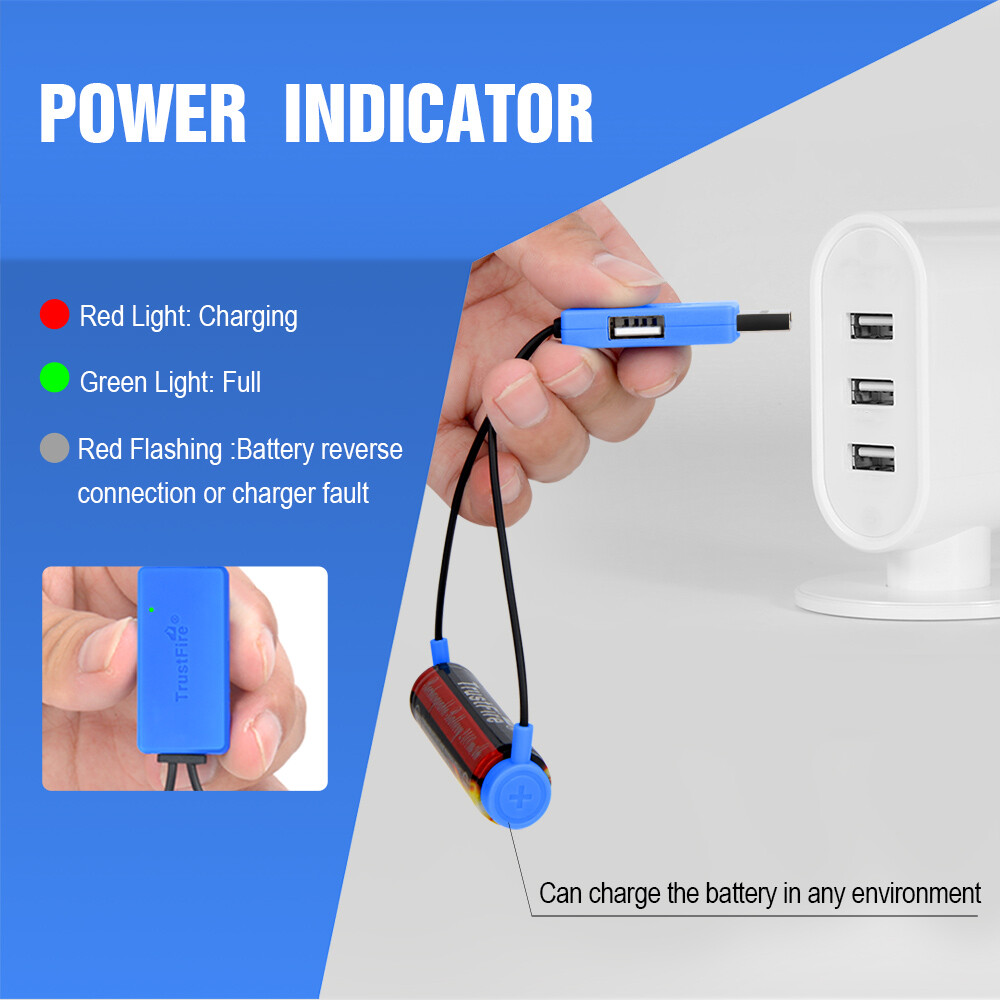 Magnetic USB Charger fr 16500/14500/26650/16340 Lithium Li-Ion Battery Universal