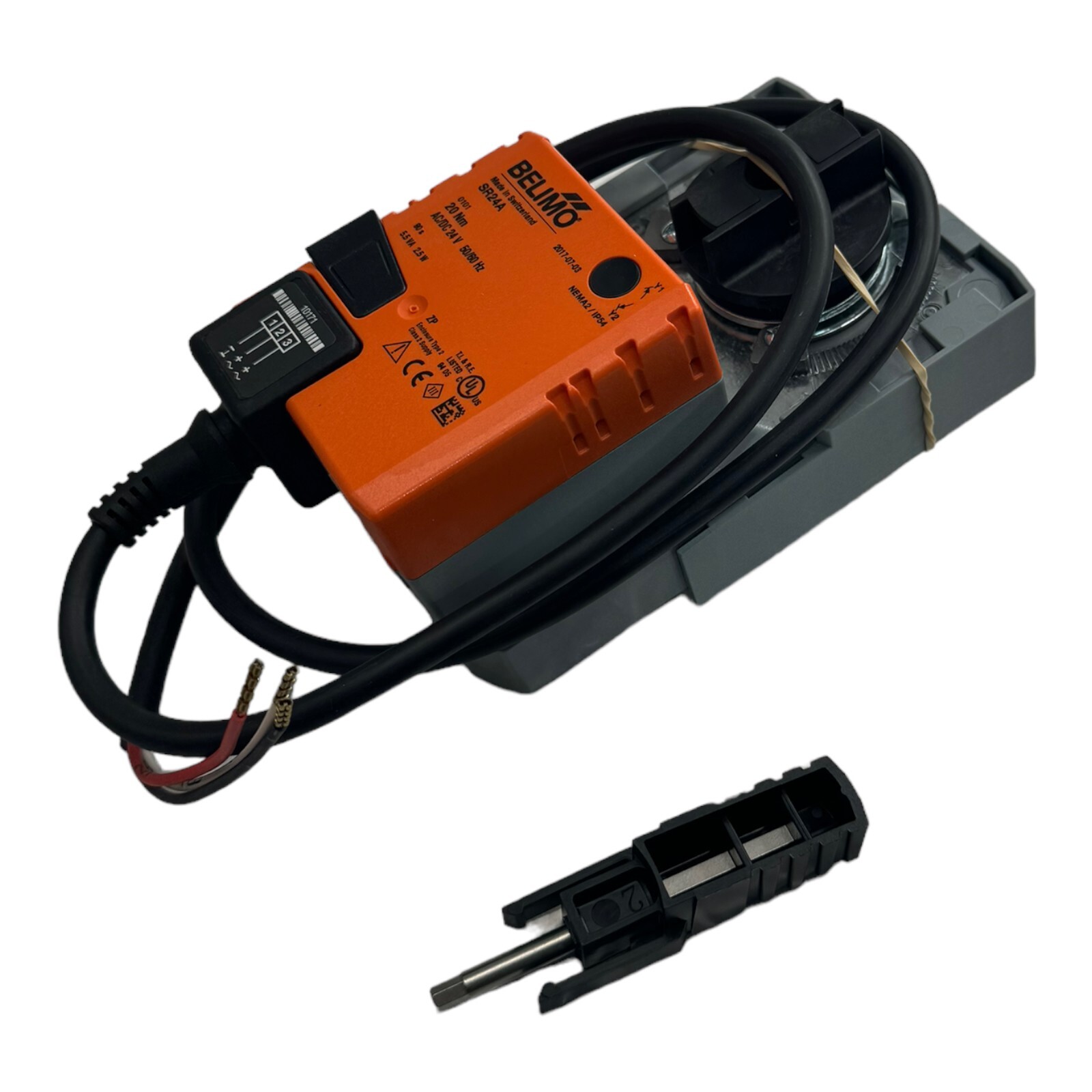 Belimo SR24A Rotary Drive, Drive 20Nm, AC/DC 24V, On/Off, 3 Point, 90s, IP54