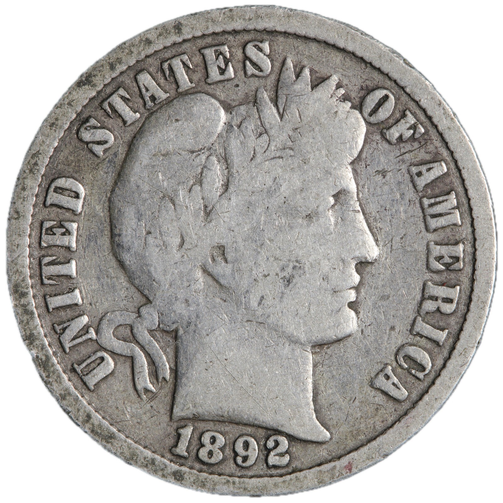 1892 Barber Dime Nice Circulated VG/FINE! Complete Your Album!