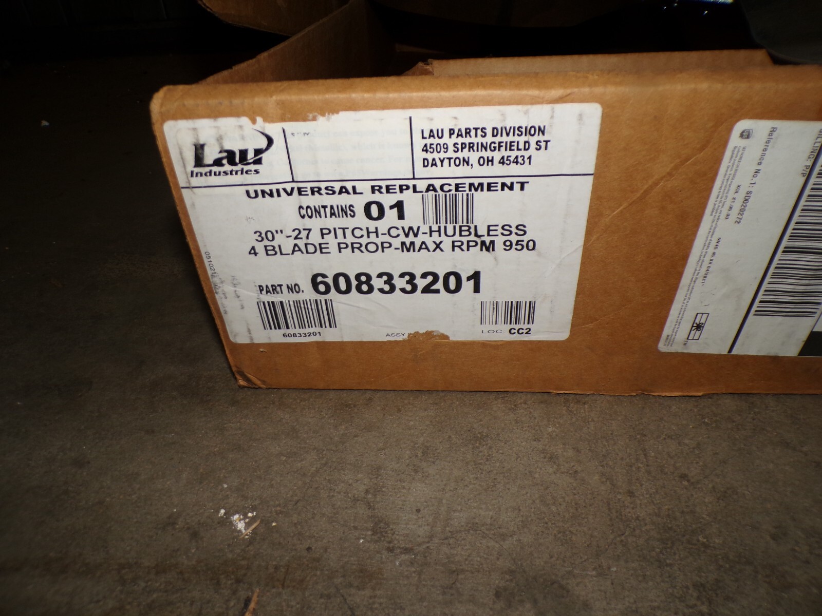 60-8332-01-LAUI   LAU INDUSTRIES 30CW 4BL 27DEG BLADE HEAVY DUTY 1140RPM