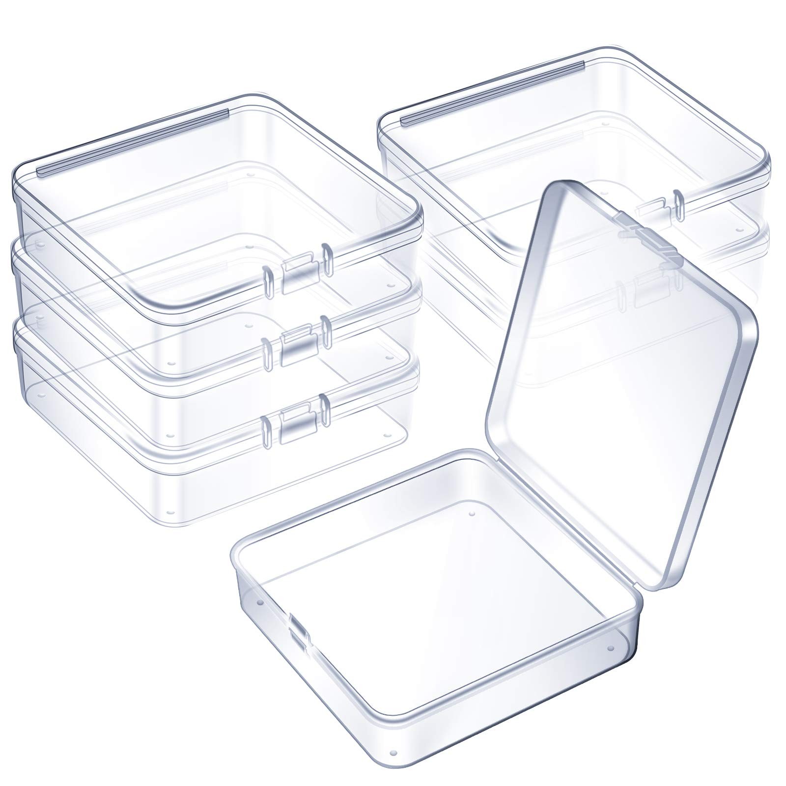 Jetec 6 Pieces Mini Plastic Clear Beads Storage 3.7 x x 1.2 Inch,