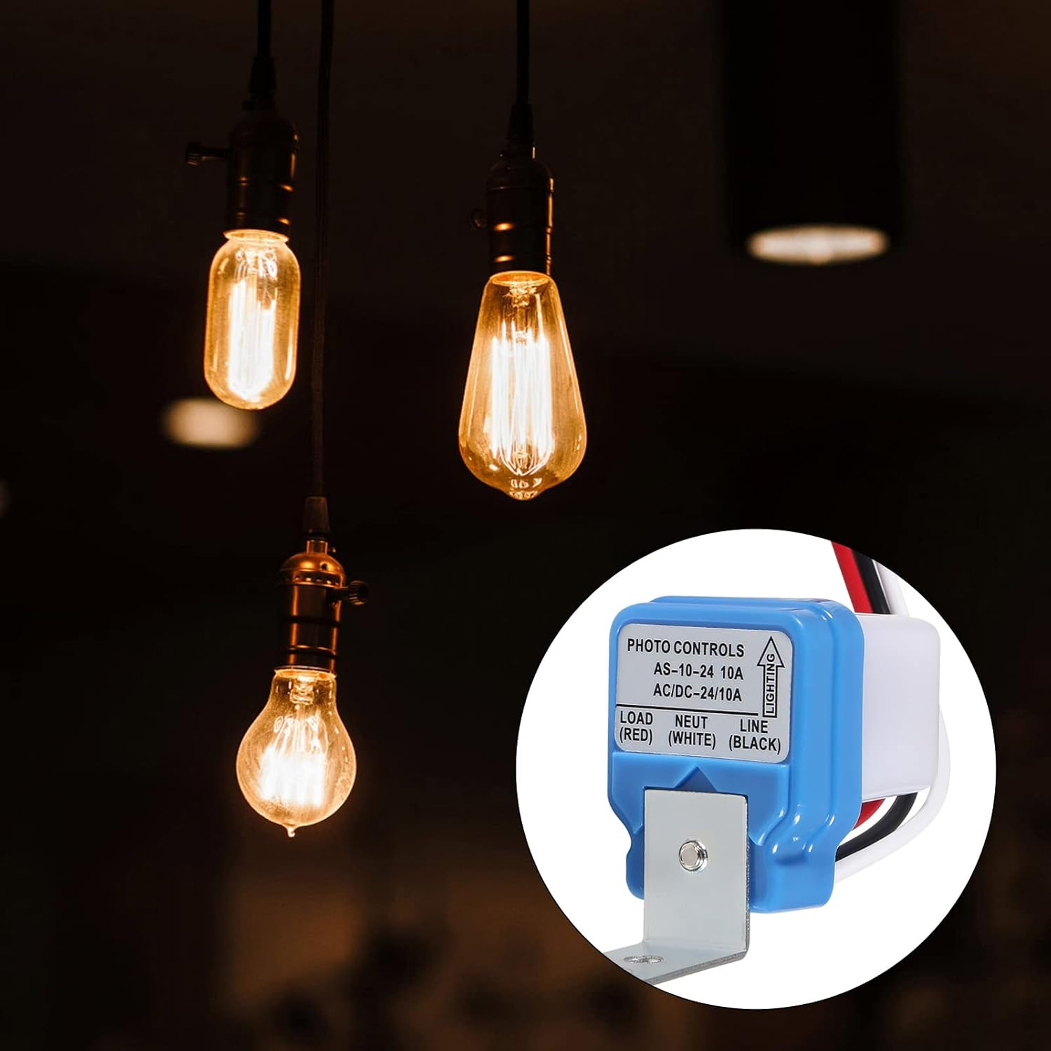 6Pcs 24V Photocell Switch 10A Auto On/Off Light Sensor Switch Automatic Photoswi