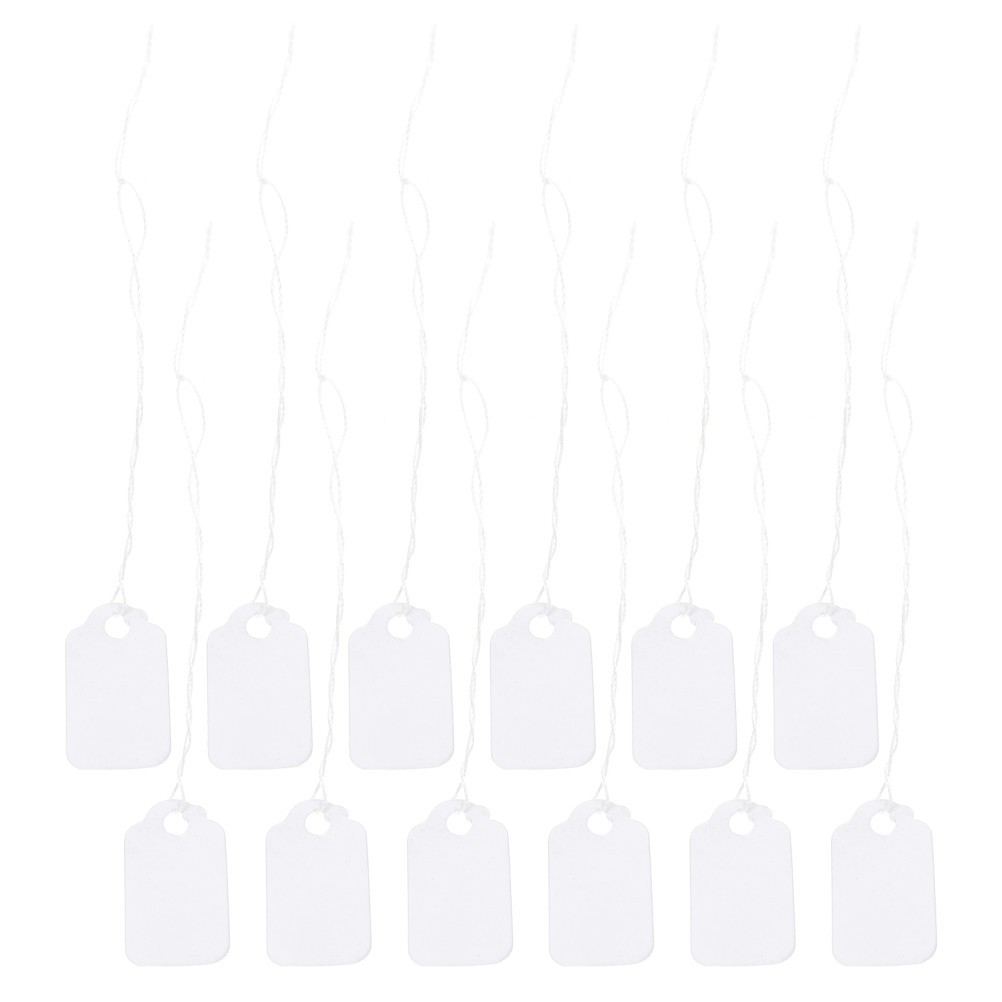 300Pcs Blank White Paper Tags with String for Jewelry Clothes Price Labeling