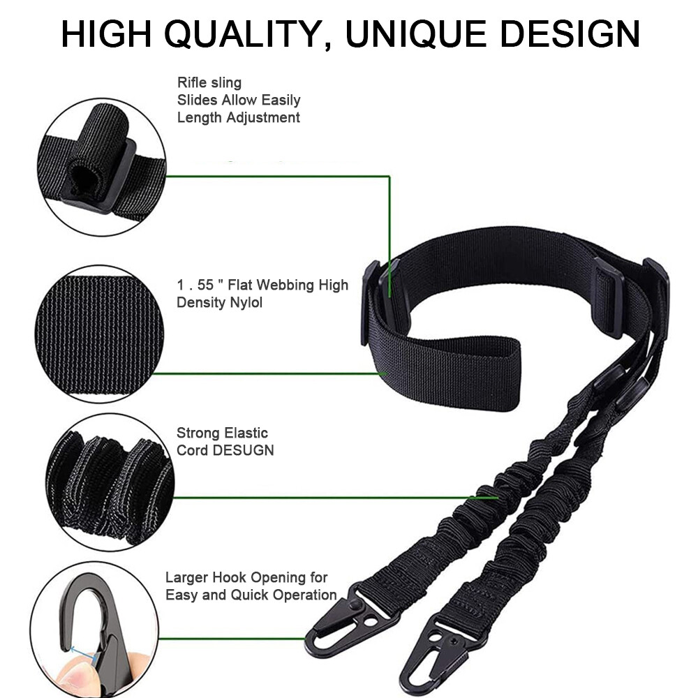 Tactical Quick Release Two-Point Rifle Gun Sling Adjustable with Shoulder Padded