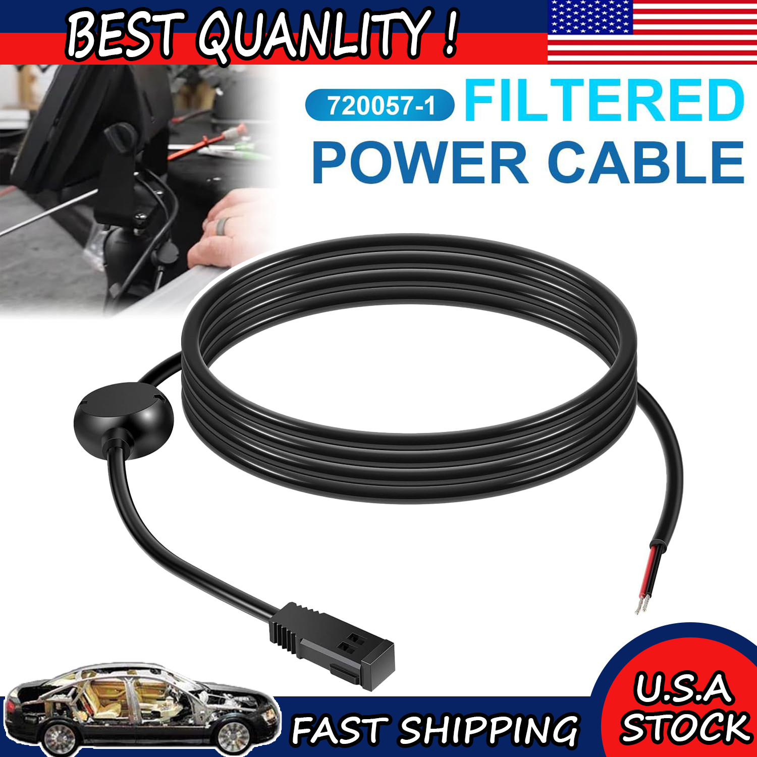 for Humminbird 720057-1 PC11 Power Cord Cable Helix 8/9/10/12, 700-800-900-1100