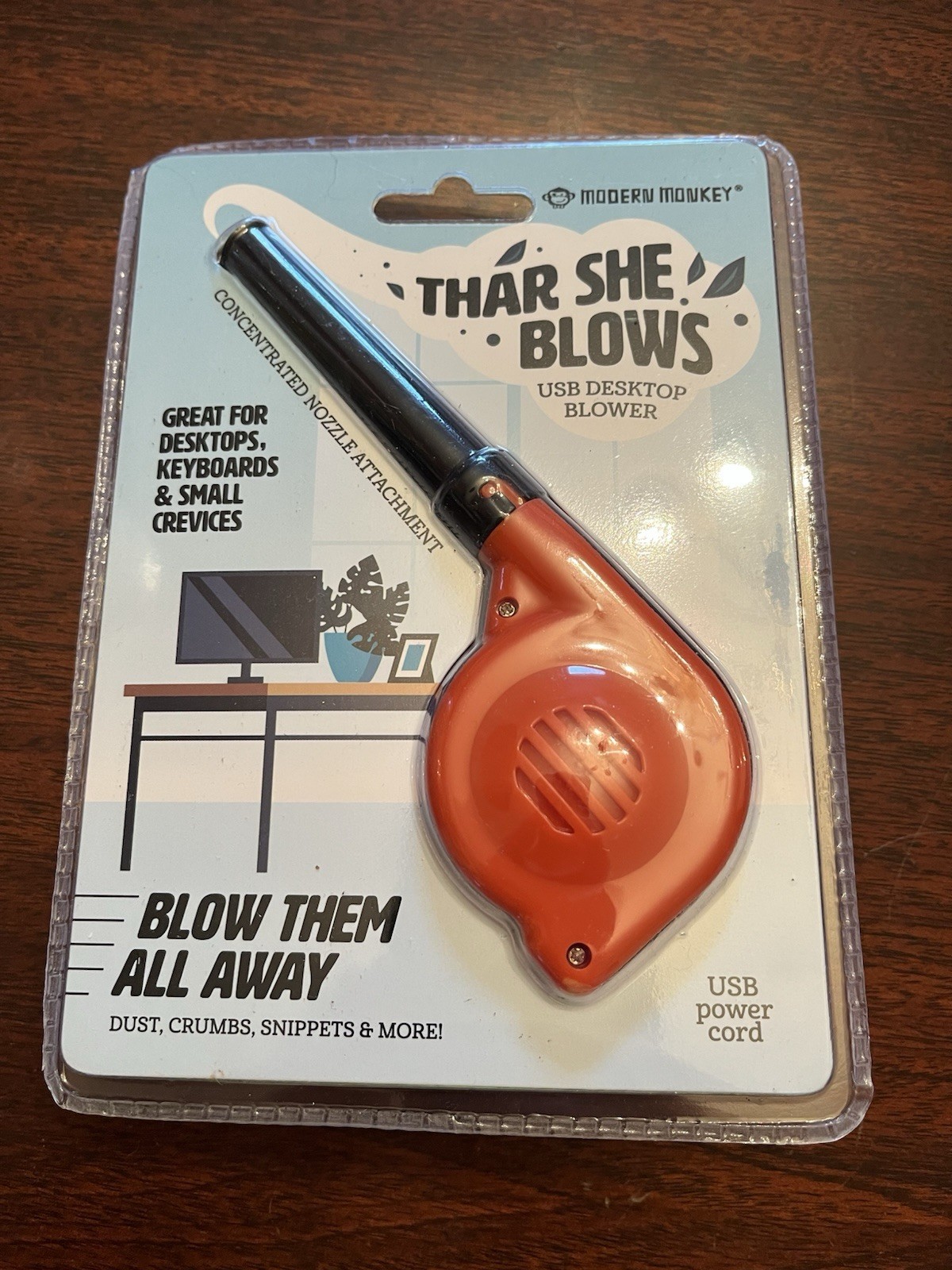 USB Desktop Dust Blower Orange