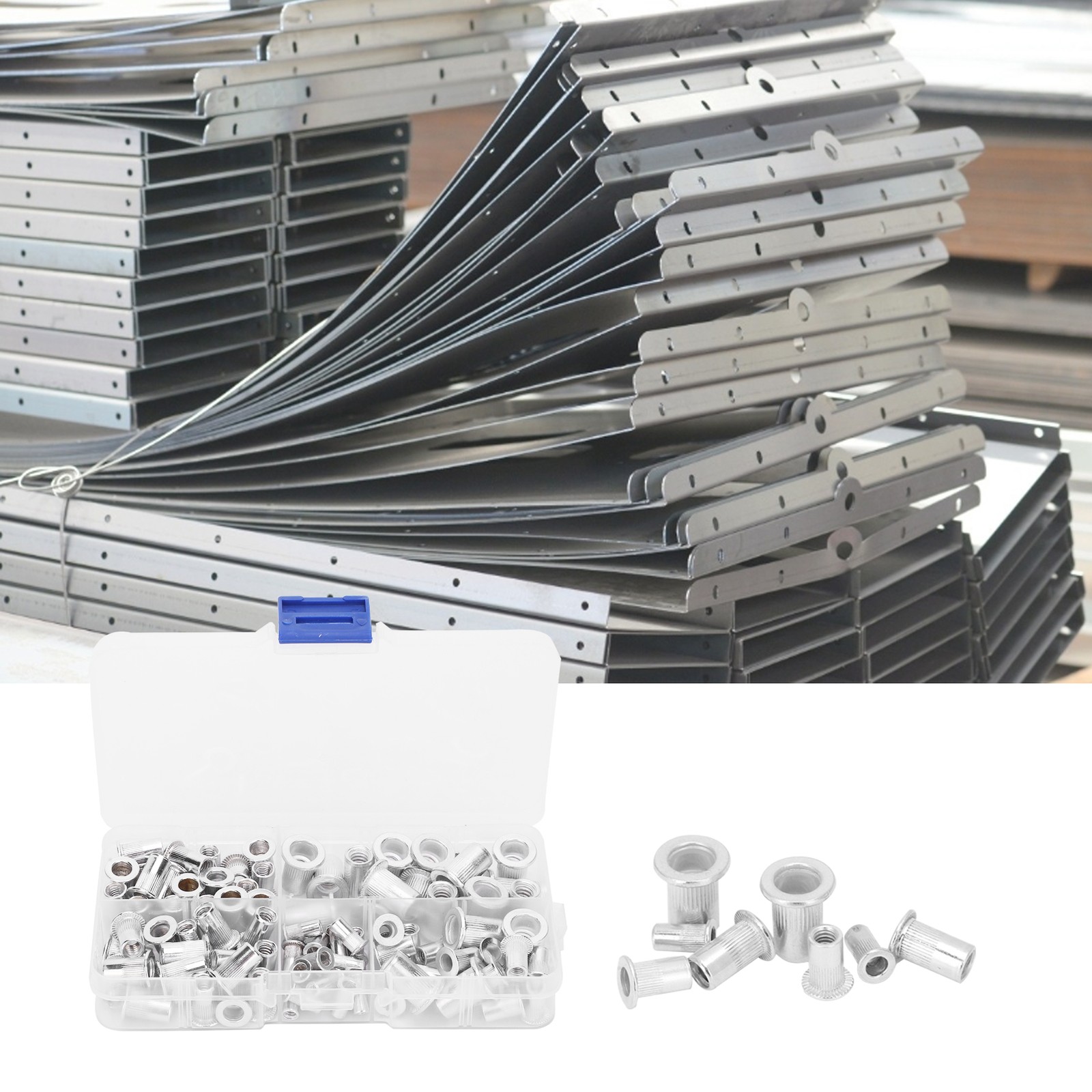 100pcs Aluminum Rivet Nut Threaded Insert Nut For Fastening Automobiles