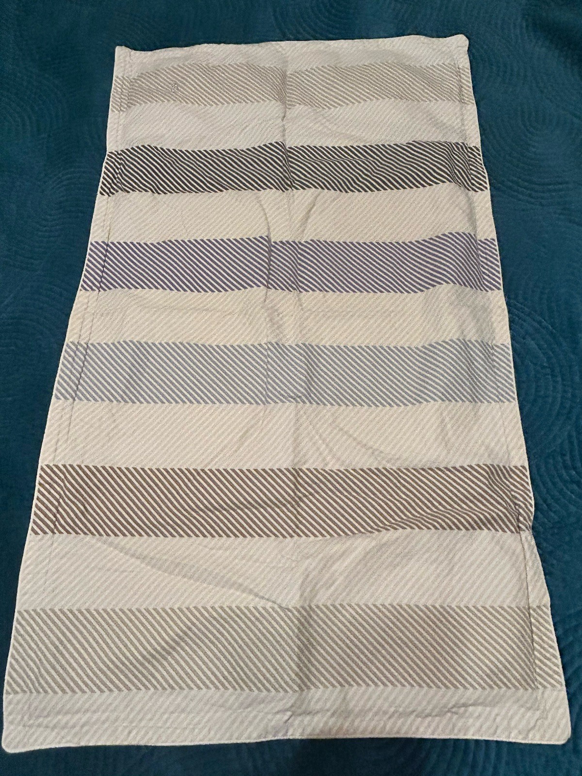 IZOD King Size Cotton Pillowcase Stripe Browns, Cream & Blues