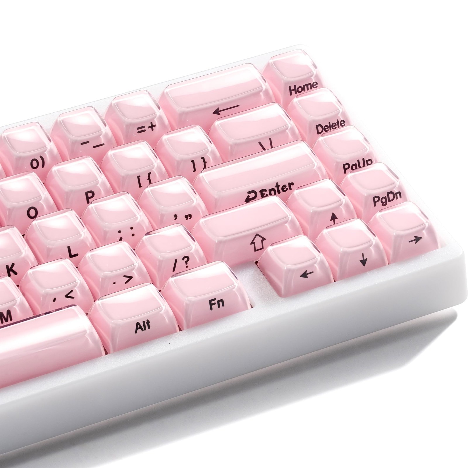 XVX Pink Keycaps Crystal Jelly OEM Profile Side Printed Set for Mechanical