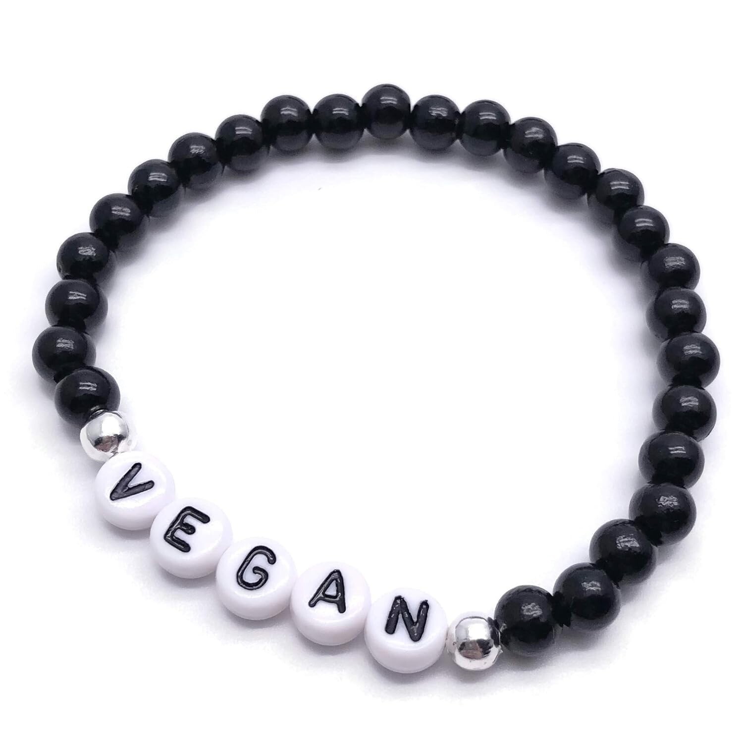 "VEGAN" Beaded Bracelet Vegan Pride Lifestyle Jewelry Artisan Handmade
