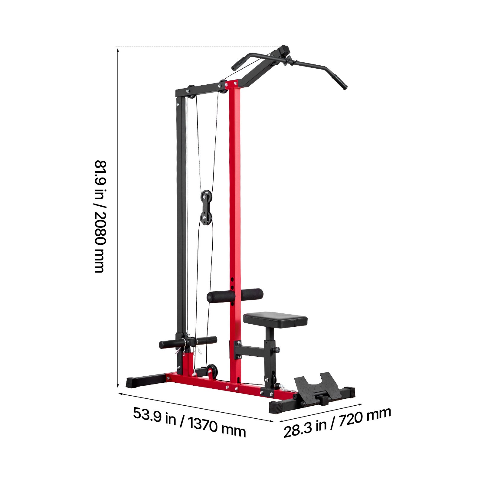 Uimoso 2-in-1 LAT Pull Down Machine with Adjustable 3-Level Seat