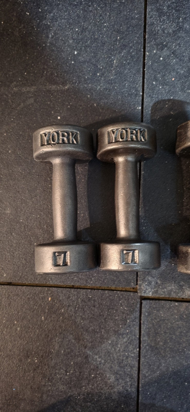 YORK 7 lb Roundhead Dumbbells Pre USA Set of 2