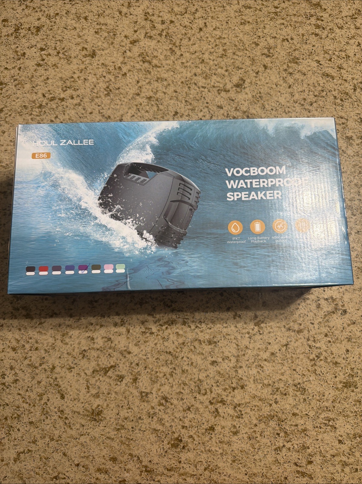 Vocboom E86 Portable Wireless Stereo Speaker IPX7 Waterproof, Purple
