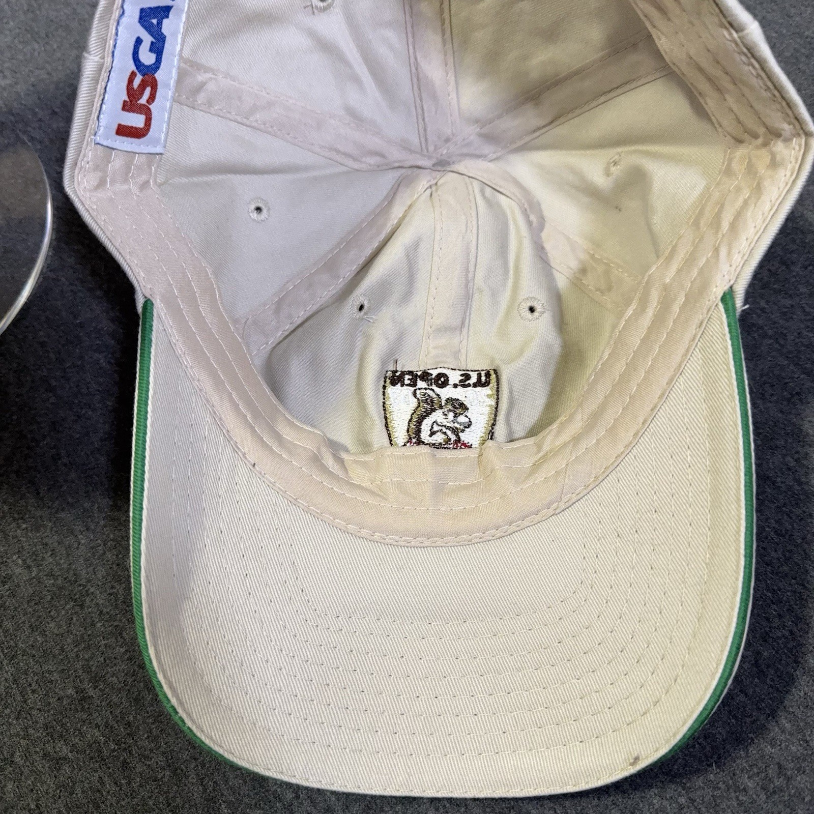 US Open Hat OSFA Beige Oakmont 2007 USGA Adjustable Ball Cap Y2K