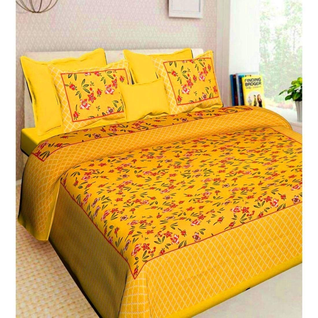 Cotton Double Size Bedsheet with 2 Pillow Covers IB 114