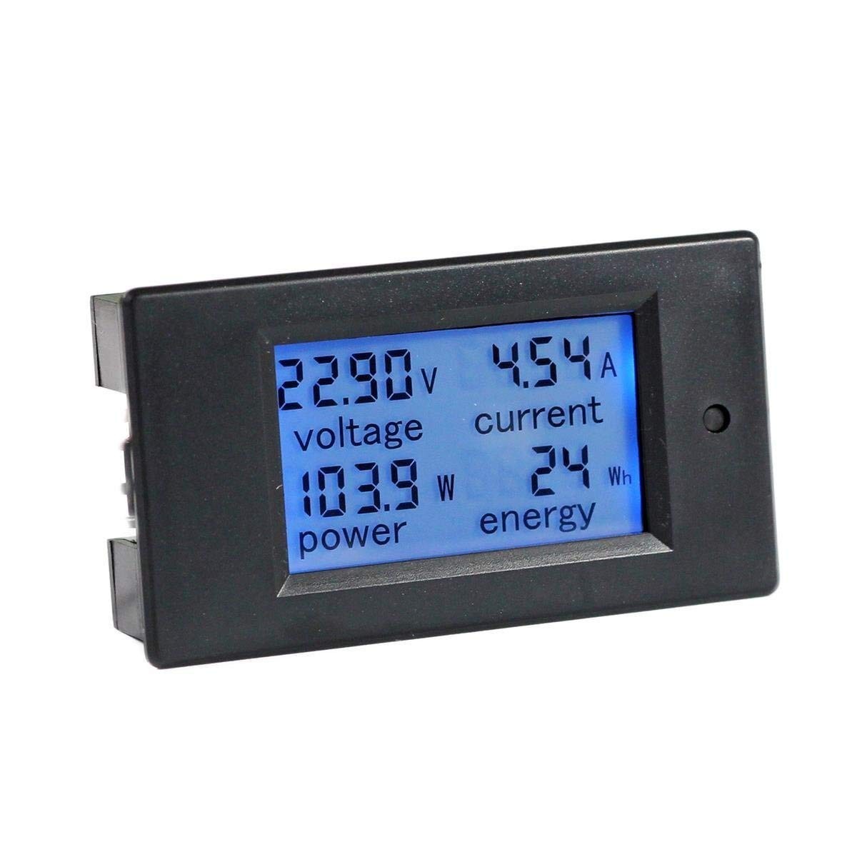 HiLetgo DC 6.5-100V 0-20A LCD Display Digital Ammeter Voltmeter Small, Black
