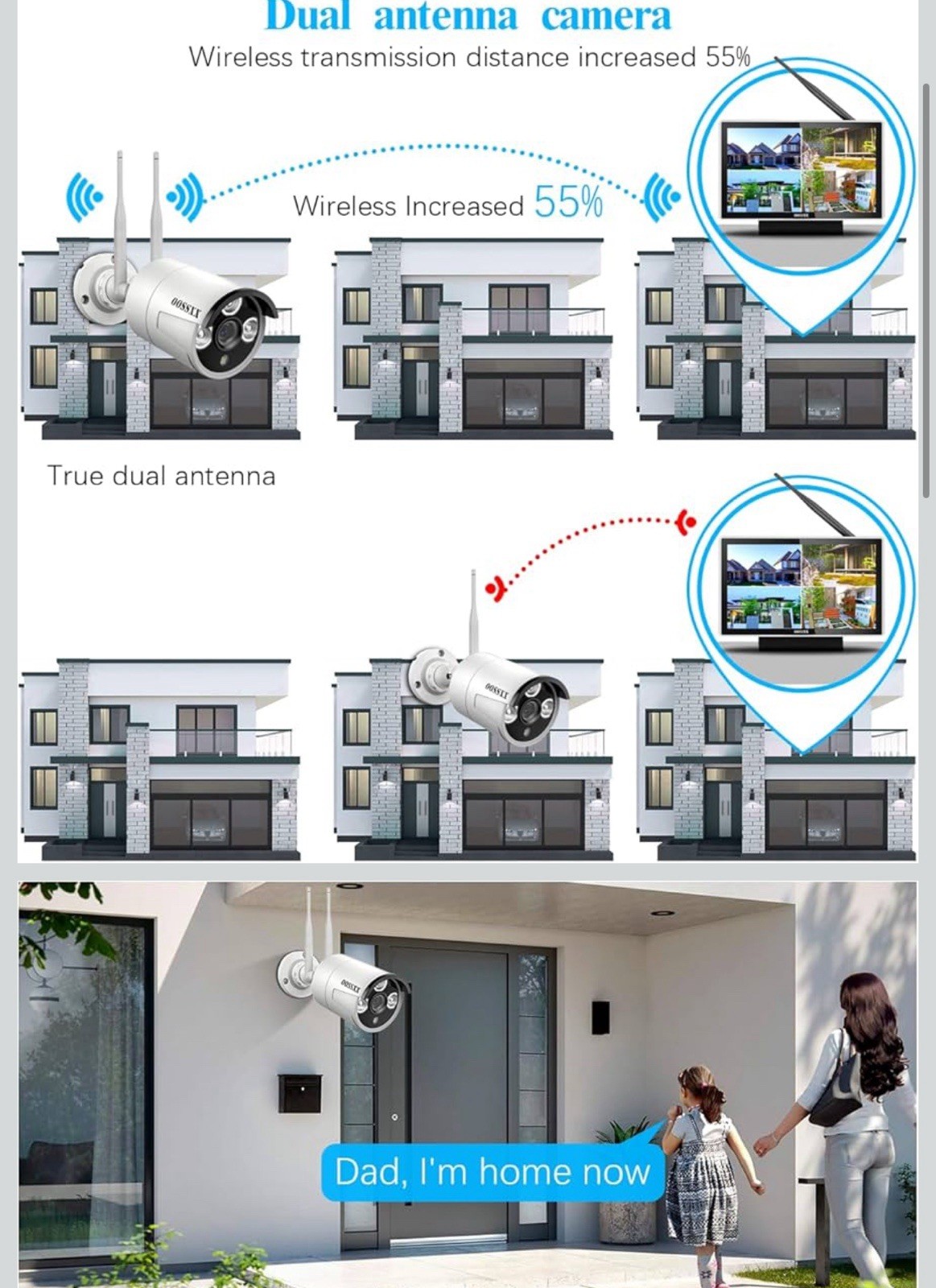 OOSSXX Extend 3.0MP Wireless Camera with Audio Wireless Extend Camera Securit...