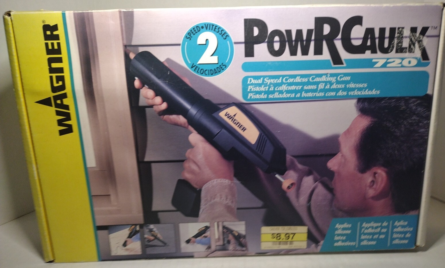 Wagner Power Caulk 720 Cordless Caulking Gun Dual Speed New Box