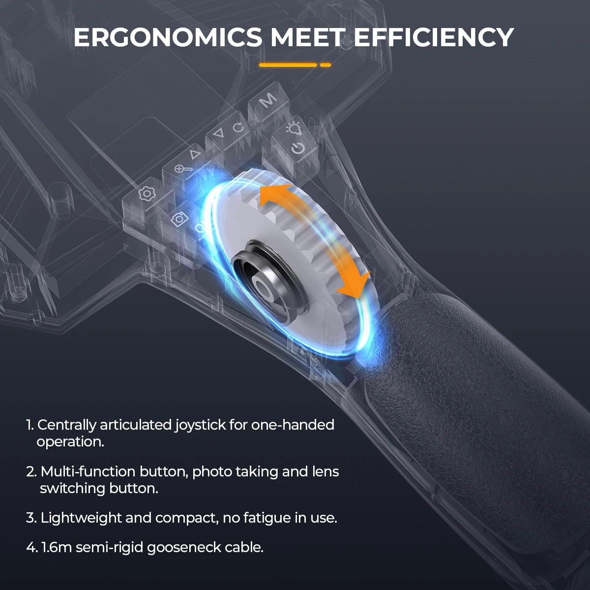 ANCEL AN302 With 7 LED Lights Dual Camera Endoscope Articulating Borescope