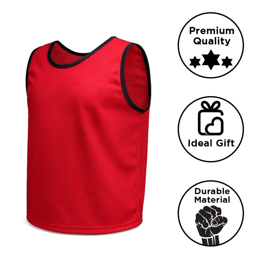 Amber Adult Mesh Practice Scrimmage Jerseys - Breathable Pinnie for All Sports