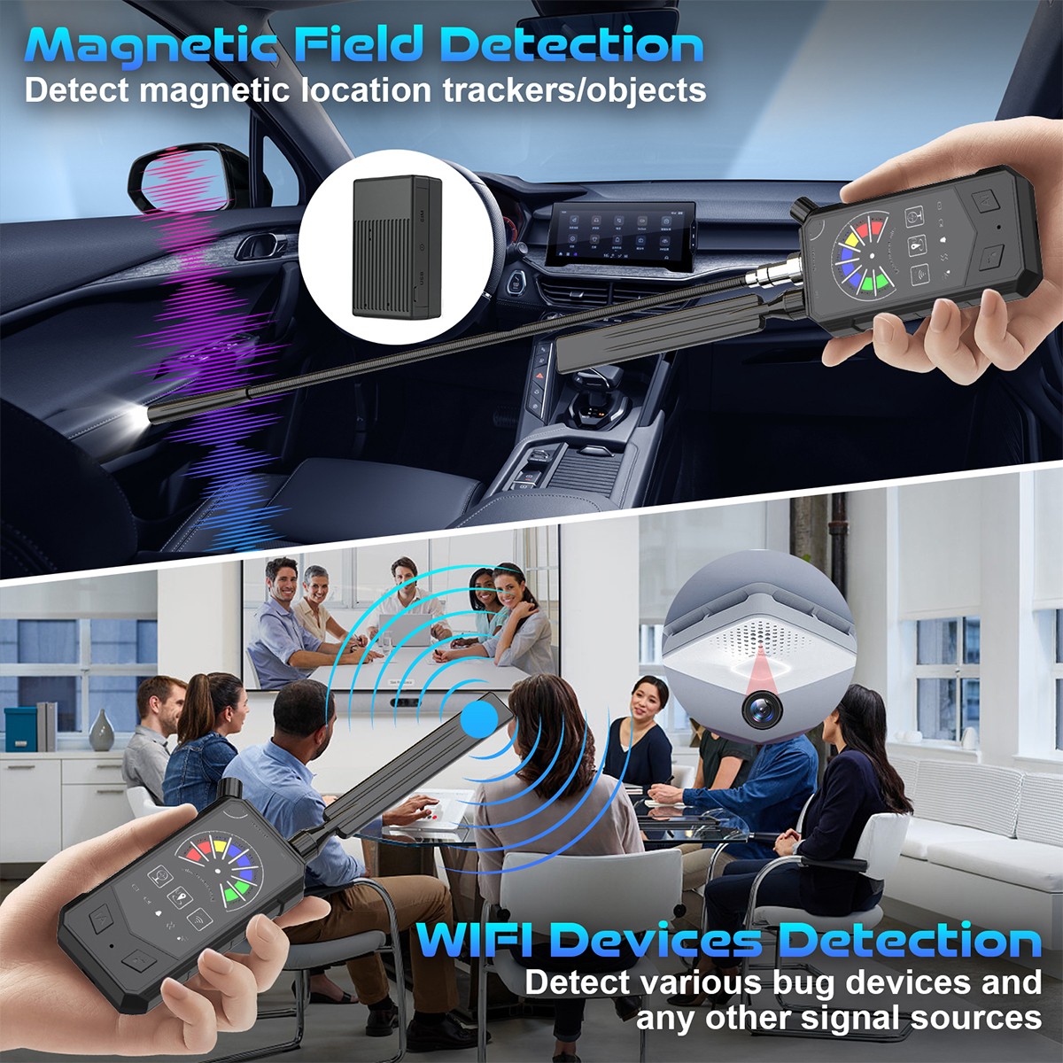 Anti-Spy Camera Wireless RF Detector GSM Bug GPS Tracker Finder Scanner Device#