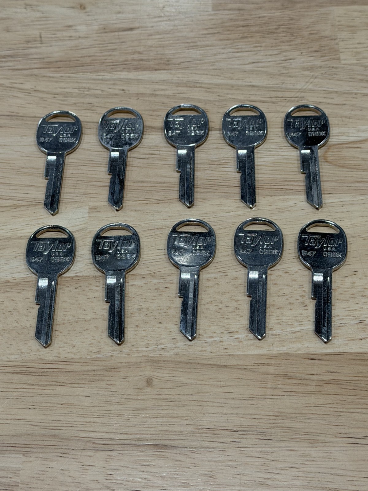 Lot of 10 Brand New Taylor BrandB47 098K Key Blanks GM Compatible B47 Silver