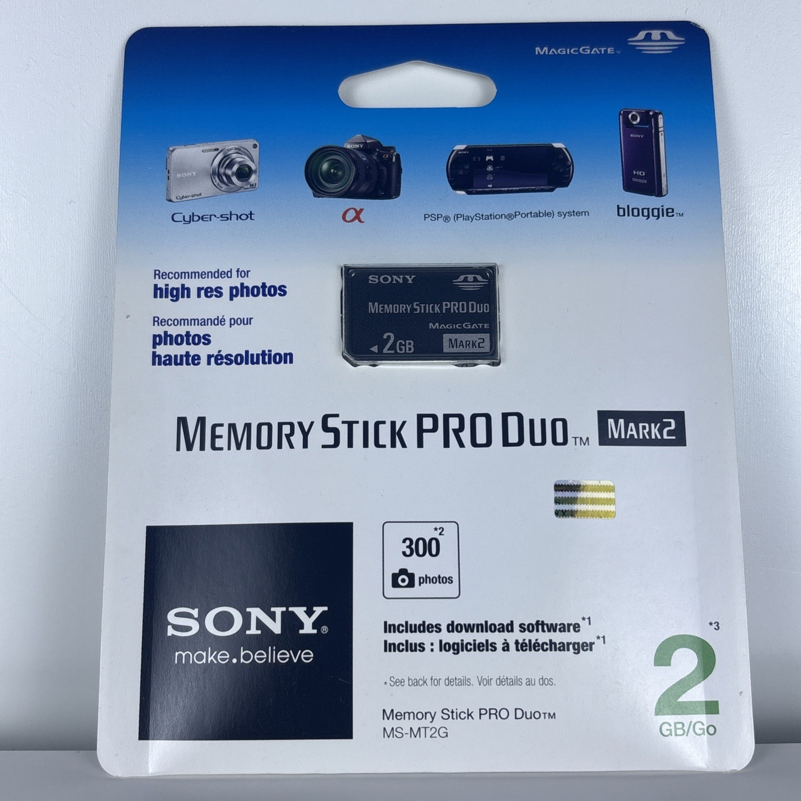 Genuine SONY 2GB Memory Stick PRO Duo Mark2 Card Cameras Camcorders PSP MS-MT2G