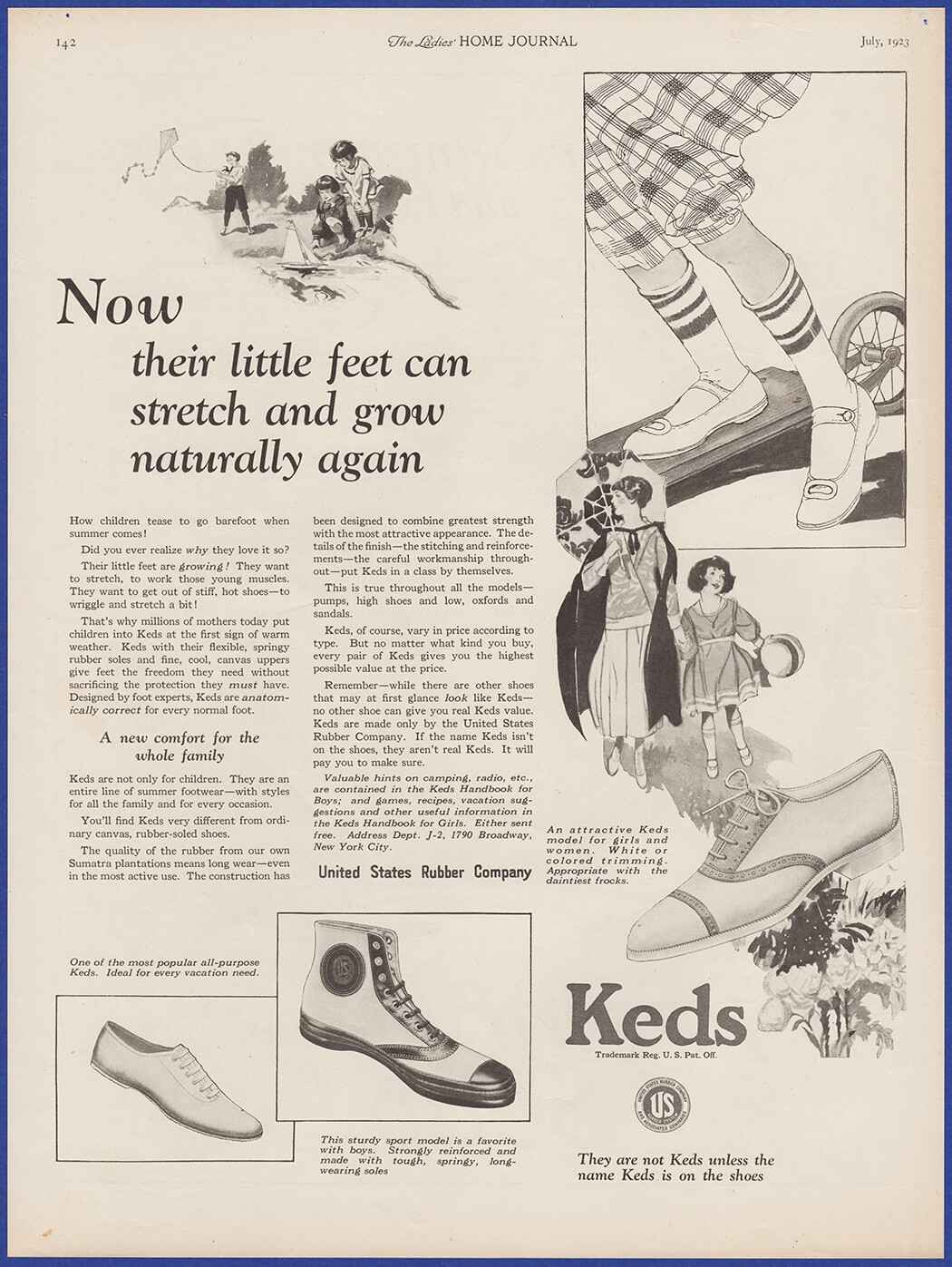 Vintage 1923 KEDS Sneakers Shoes Men Women Kids Fashion Ephemera 20's Print Ad