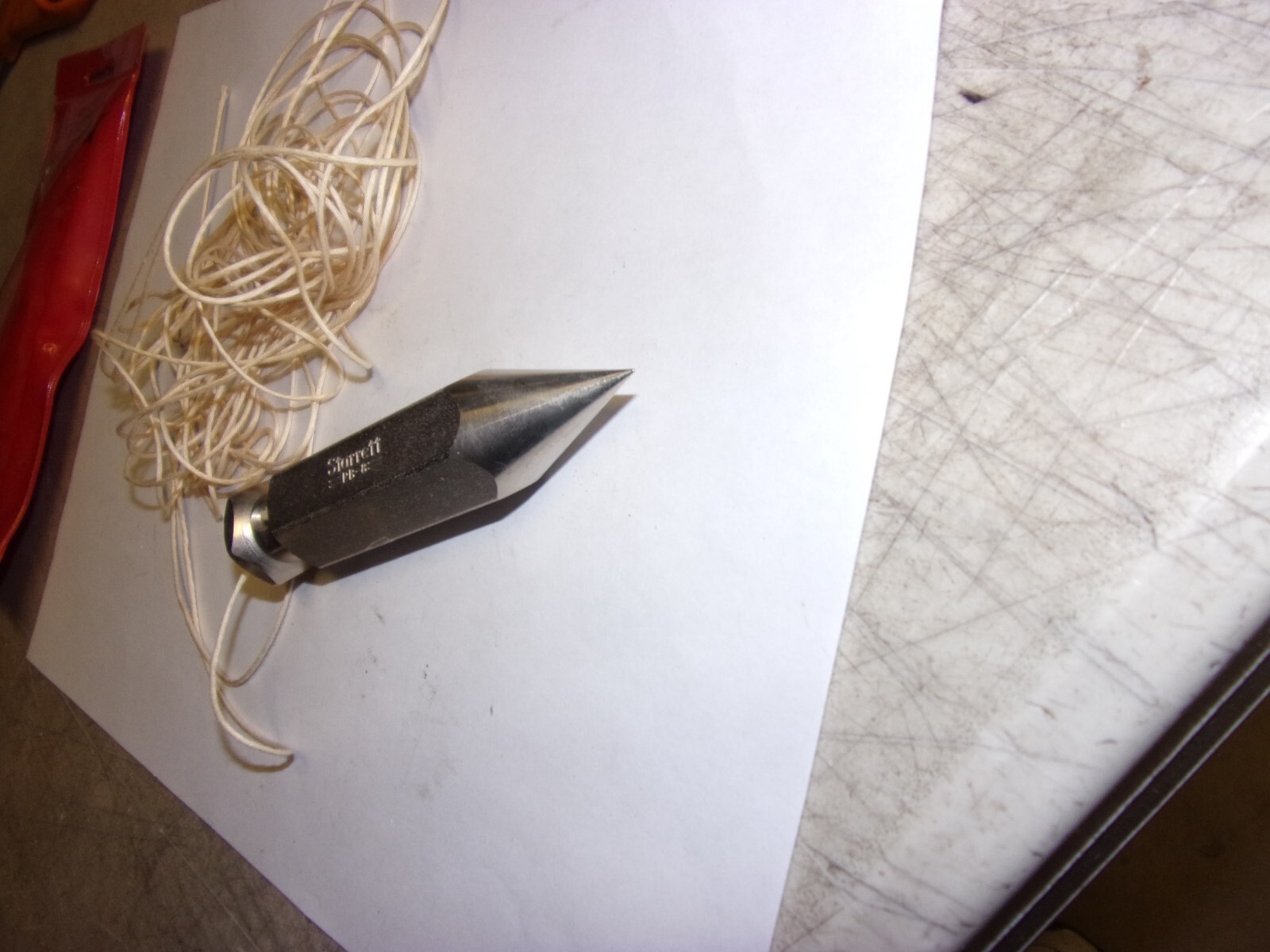 STARRETT #PB-8 Plumb Bob. Solid Steel, 8 oz. NOS