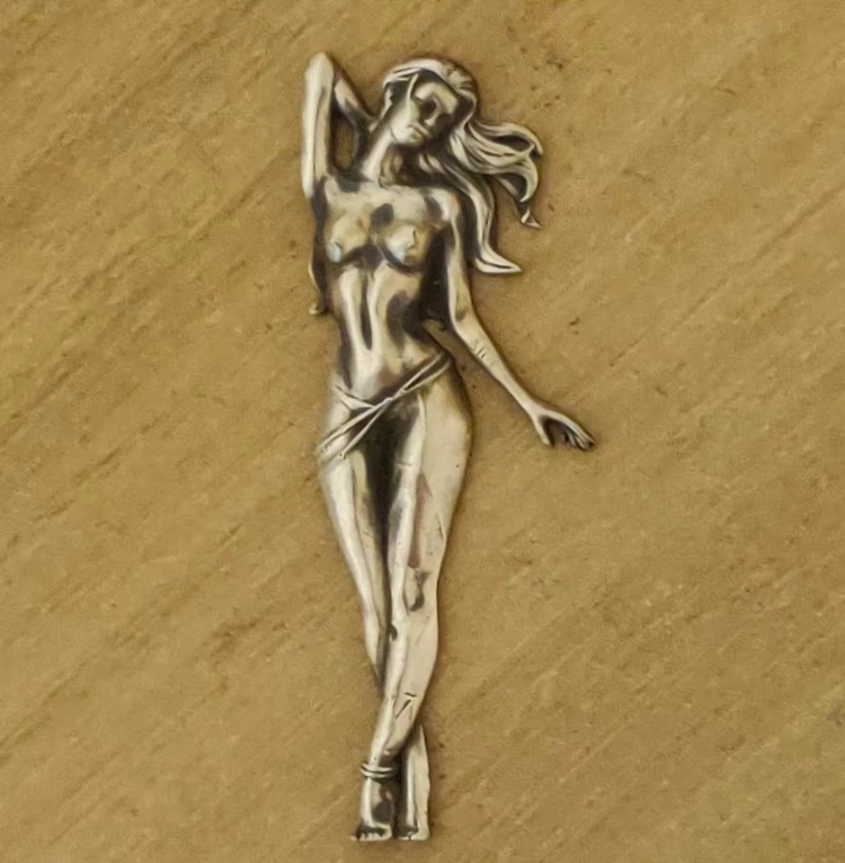 1 piece Brass Sexy and charming girl Statue badge DIY sticker suitable