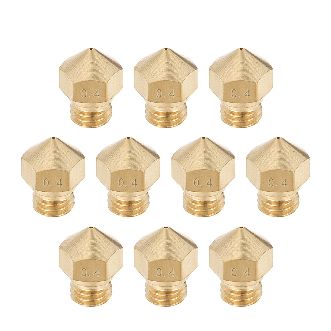 0.4mm 3D Printer Nozzle, Fit for MK10, for 1.75mm Filament Brass 10pcs