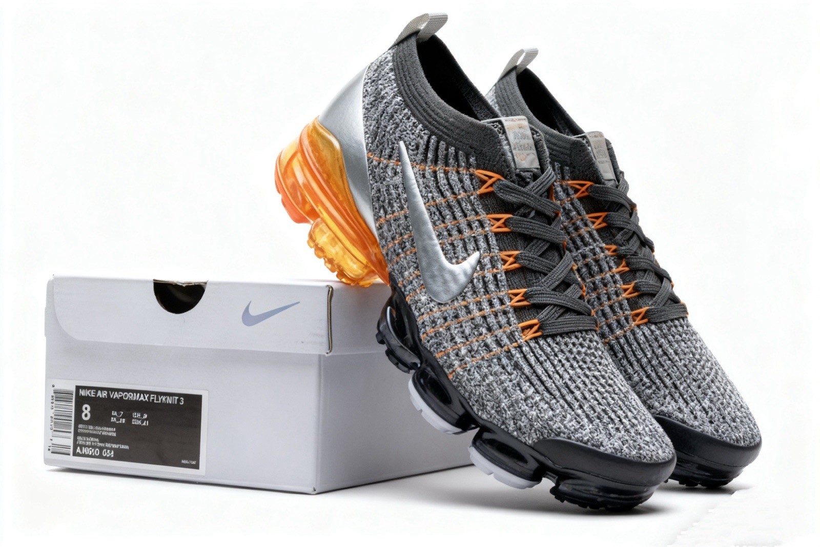 🔥New Nike Air Vapor Max Flyknit 3 grey-orange men's shoes free shipping