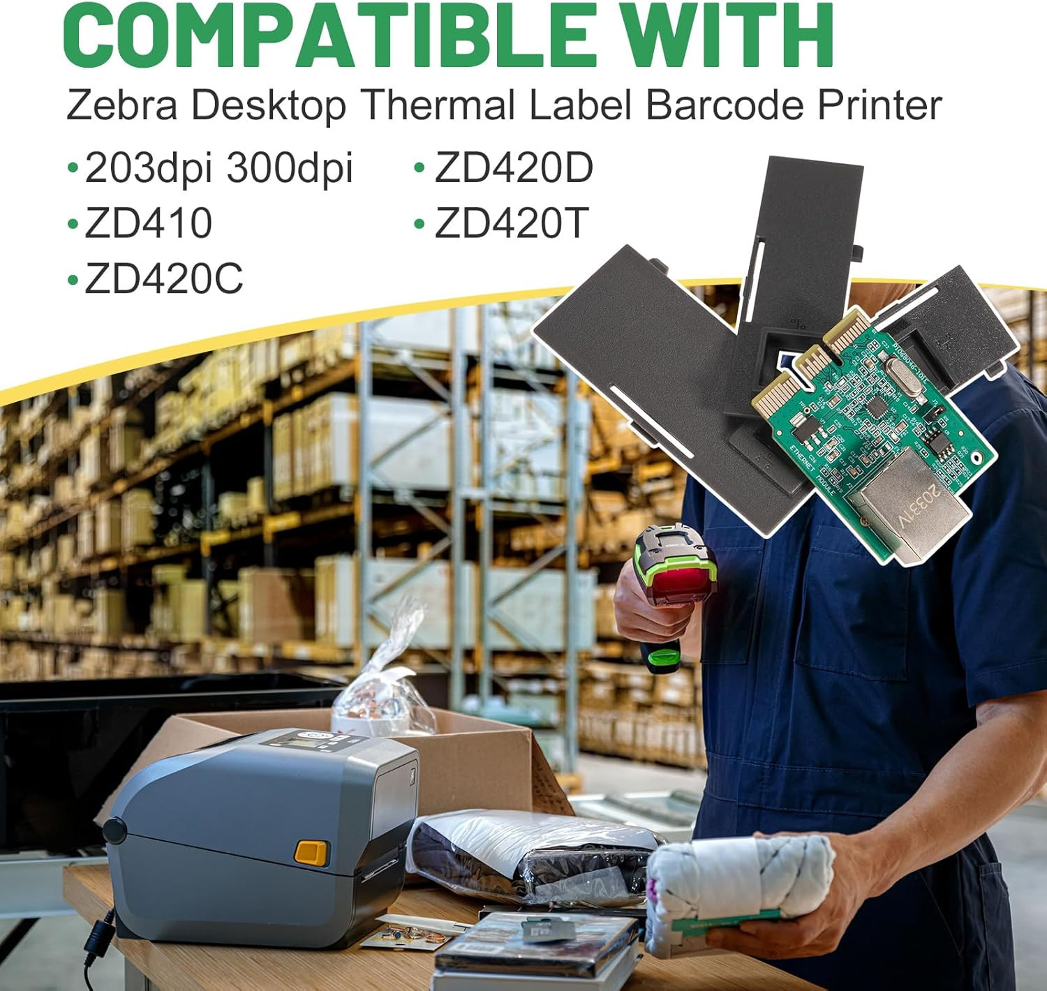 P1080383-442 Built-In Wired Network Card PCBA Board Upgrade Ethernet Module Kit