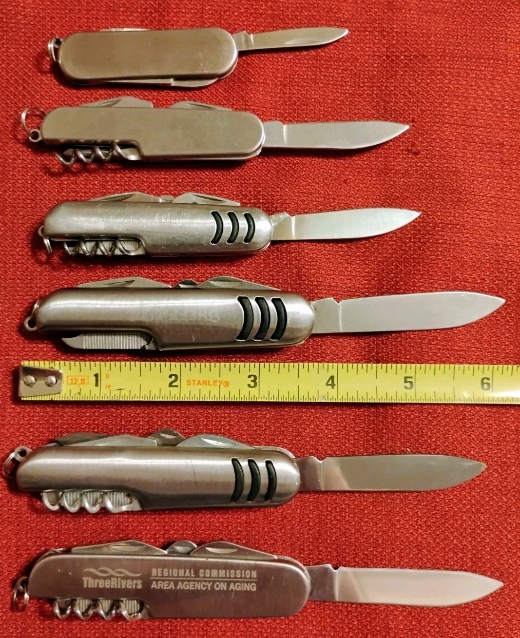 New camping survival multitool EDC knives 6pc lot, stainless scissors & more