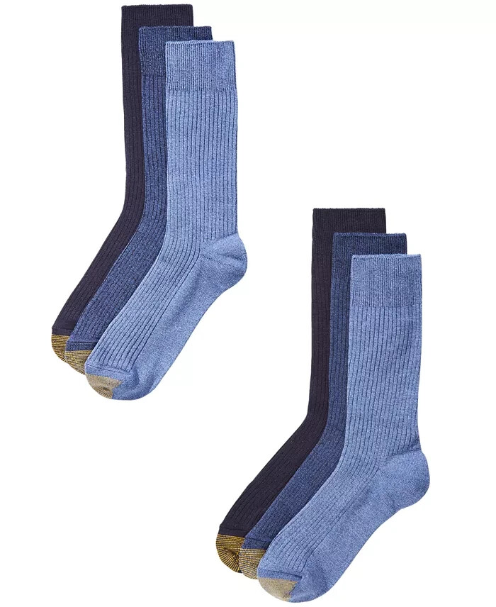 Gold Toe Men's 3-Pairs Casual Stanton Socks ,One Size
