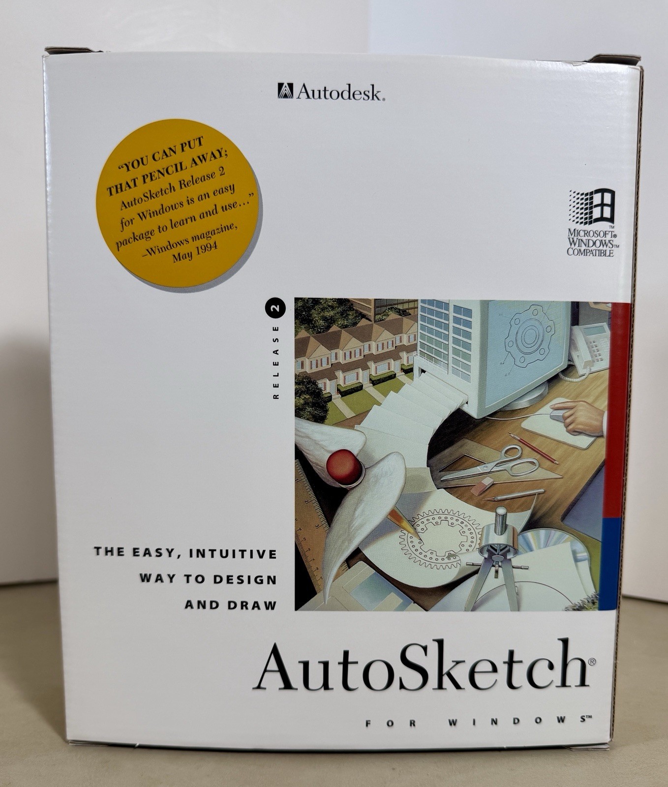 AutoDesk AutoSketch Release 2 for Windows 3.1 on 3.5" Floppy Disks Brand New