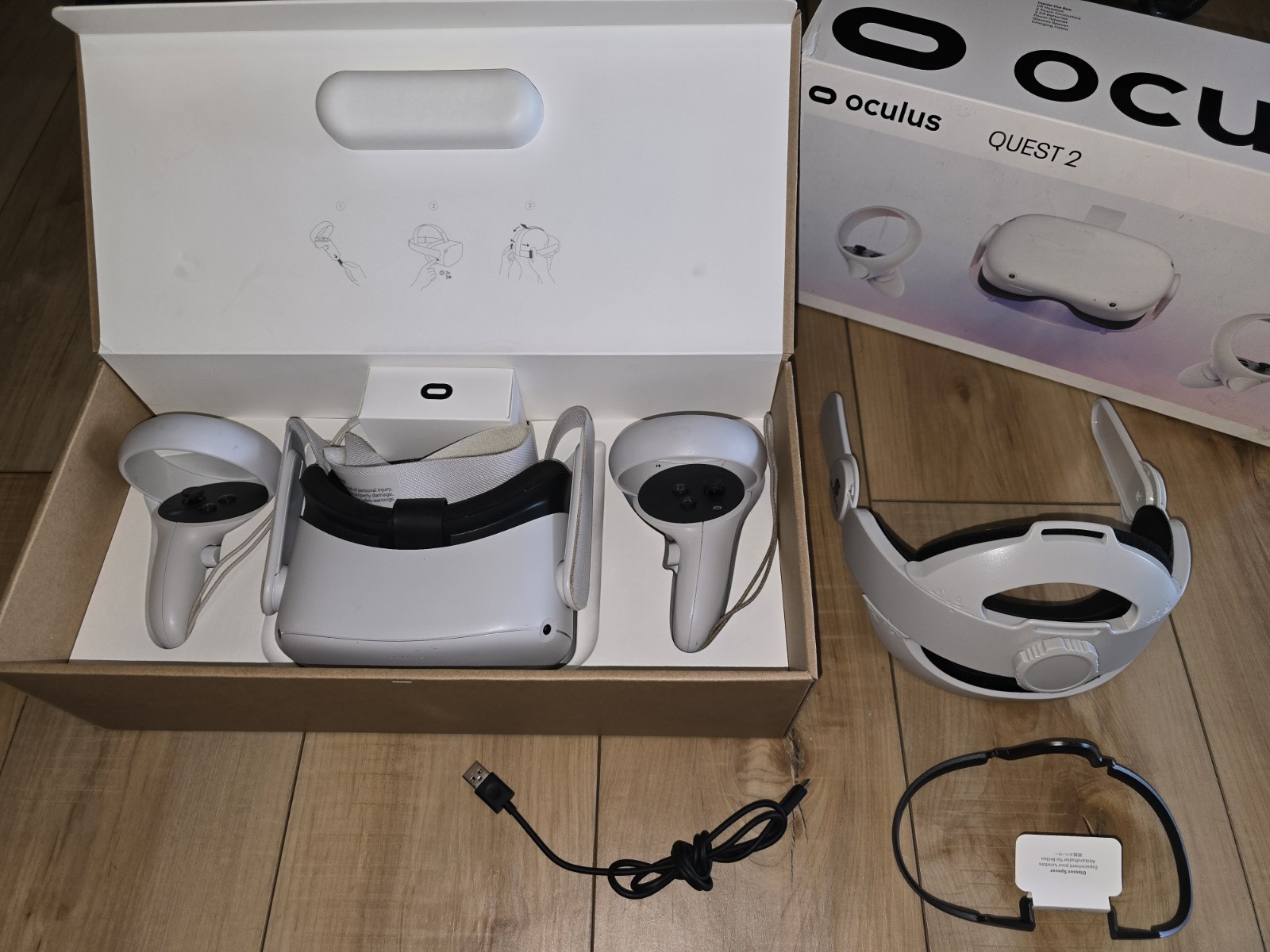 Meta Oculus Quest 2 128GB All-In-One VR Headset w/ NON-BRANDED ELITE STRAP
