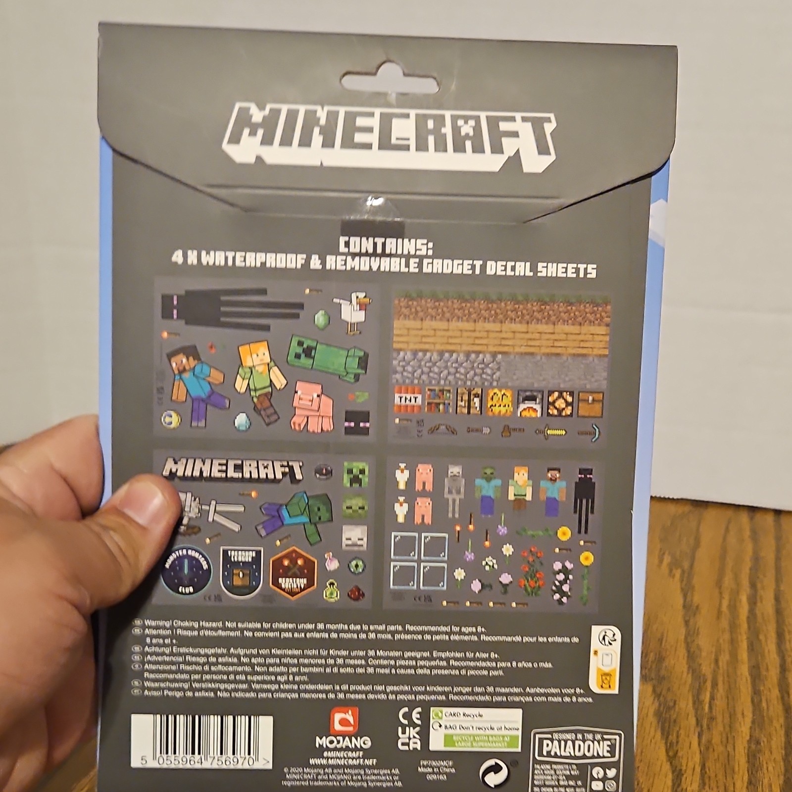 Paladone PlayStation & Mojang Minecraft Removable Waterproof Decal Sheets