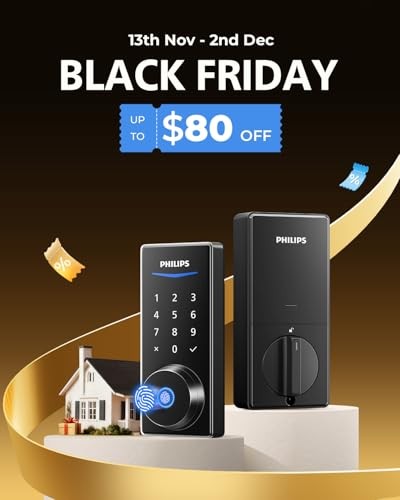 Philips Built-in WiFi Smart Door Lock Fingerprint Keyless Entry Deadbolt Alexa