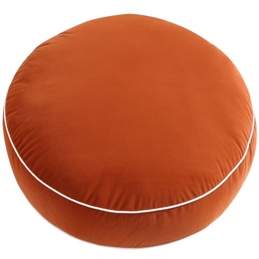 Round Velvet Floor Cushion Indoor Pillow 24x24 Inch Soft Seat Pad for Lounging