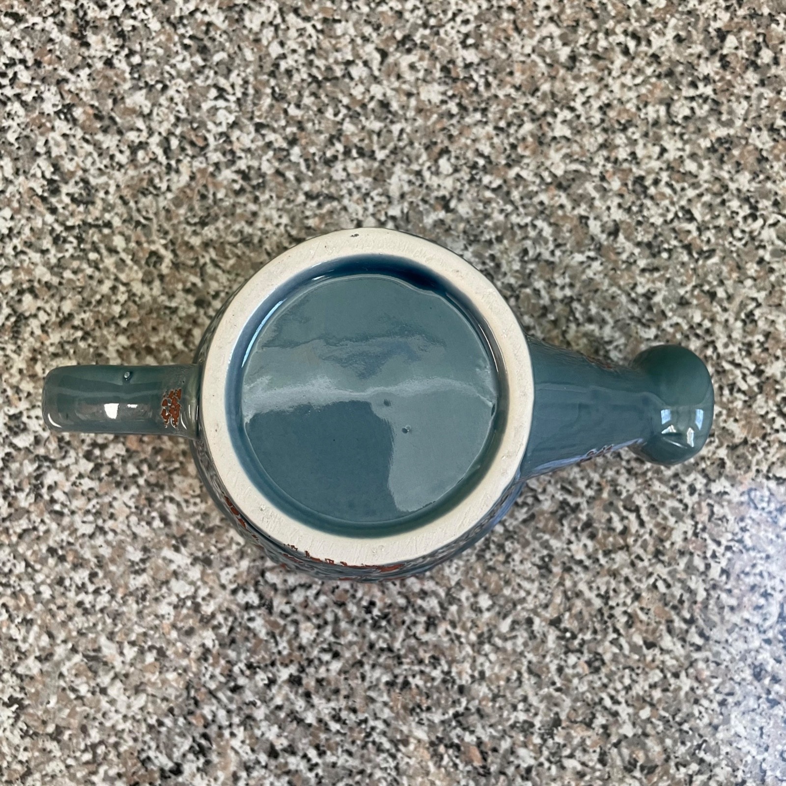 Blue Ceramic Floral Watering Pot Planter