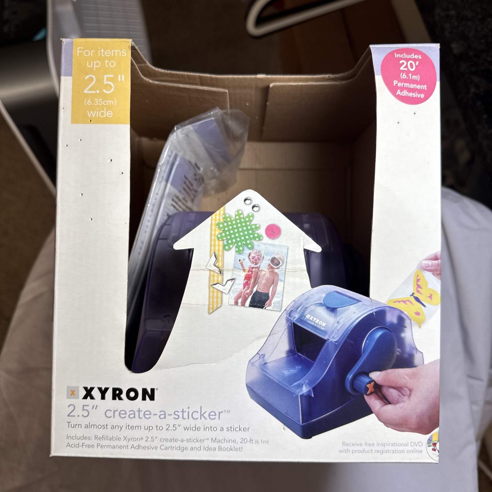 Xyron 250 Create A Sticker 2.5" Sticker Maker for Scrapbooking Card Making A009