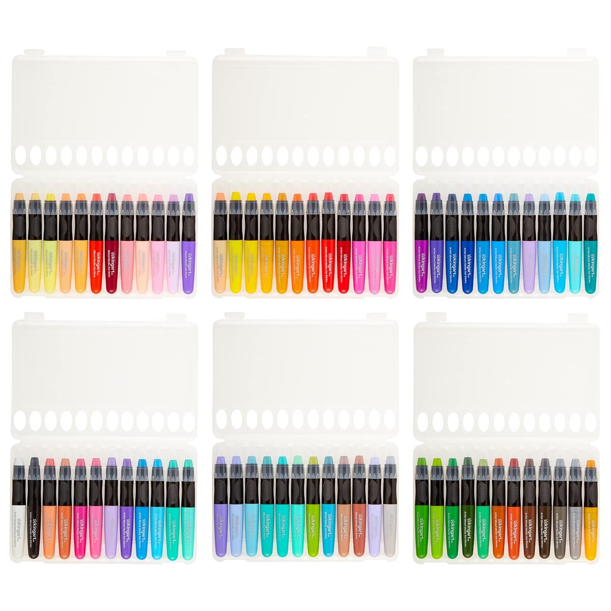 KINGART Gel Stick Artist Mixed Media Crayons, Set of 72 Unique Colors